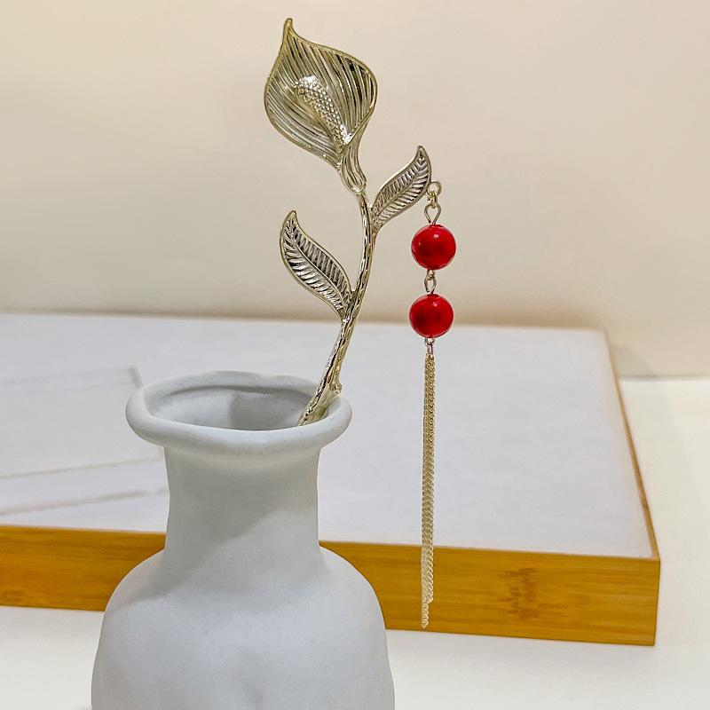 Национальный стиль Жемчужный цветок Кисточка Кисточка Кисточка Подвеска Аксессуар для ханьфу Заколка для волос Женская Новая китайская Древний стиль Заколка для волос с колокольчиком и орхидеей