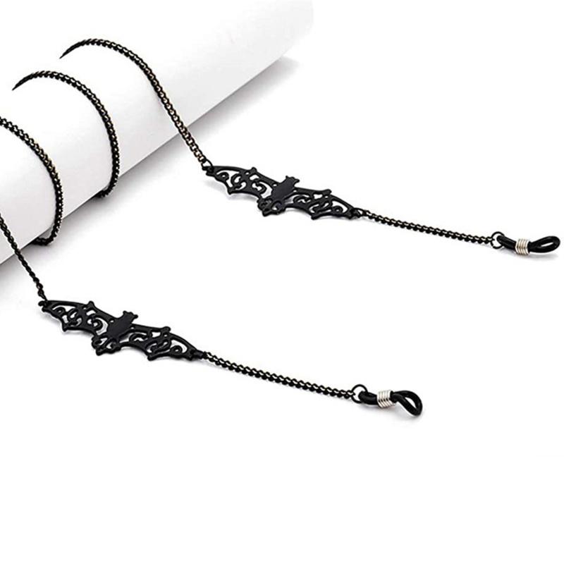 Glasses Chain New Black Hollow Bat Pendant Glasses Chain Anti-slip and Fashionable Anti-loss Jewelry Glasses Chains