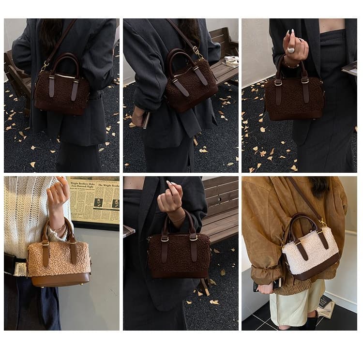 Женская плюшевая сумка через плечо