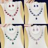 1 Set Bridal Jewelry Set Shiny Decoration Female Trendy Lightweight Sparkling Clavicle Chain Earrings for Banquet