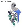 Enamel Animal Brooch Cute Blue Parrot Corsage for Women Girls Coat Suit Scarf Buckle Pins Weddding Party Jewelry Gifts