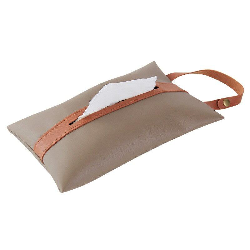 Simple Tissue Cover Car Tissue Box Paper Bag Hanging Home Decoration Tissue Cover Leather Tissue Box