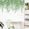 Nordic Fresh Plant Wall Stickers Top Corner Line Green Plant Daisy Wallpaper