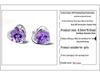 Серьги-пусеты с фиолетовыми бриллиантами в форме сердца – игла из серебра 925 пробы, модный милый стиль для женщин и студенток