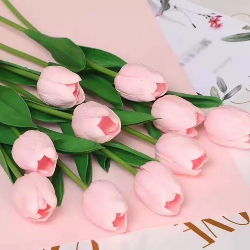 1-50pcs of Artificial Plant Tulip Soft Pole Room Dining Table Decoration Wedding Party Garden DIY Christmas Anniversary Decor