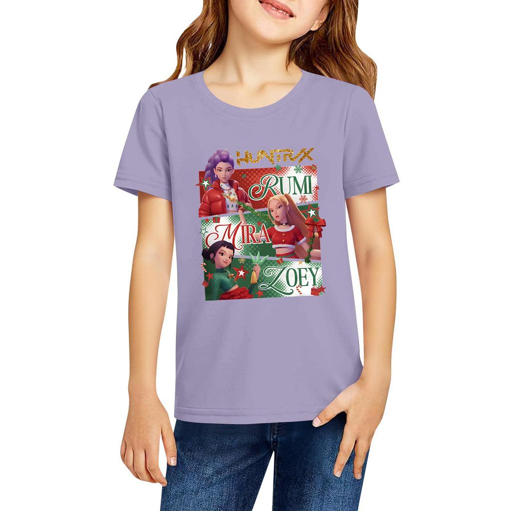 Fashionable Round Neck Short Sleeve Work Clothes Printed Tops For KID Summer Tops