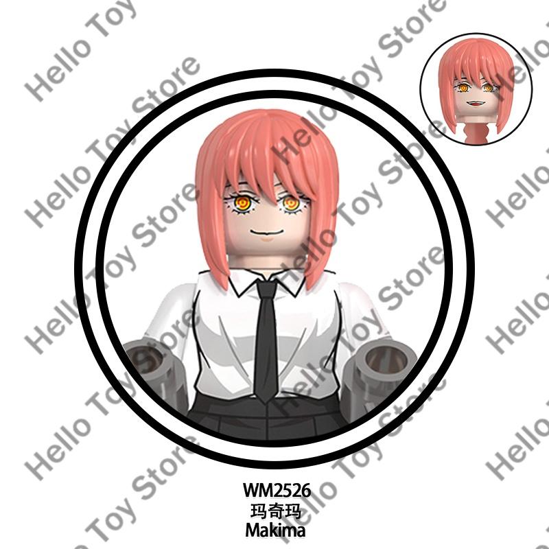 Классическое Аниме Человек-Бензопила Блоки Мини Экшн Фигурки Дэнджи Почита Строительные Блоки Куклы Демон Бензопила Модель Детские Игрушки Подарки