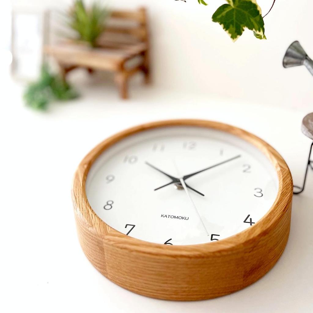 KATOMOKU Muku Clock 13 Oak Wall Clock Continuous Second Hand km-130OARC 220mm (Radio Clock)
