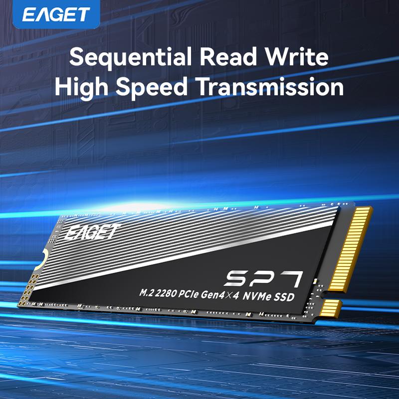 EAGET PCle Gen4x4 NVMe M.2280 SSD До 7400 МБ/с Высокоскоростной внутренний твердотельный накопитель для ПК, ноутбука и игр, сверхбыстрая передача данных