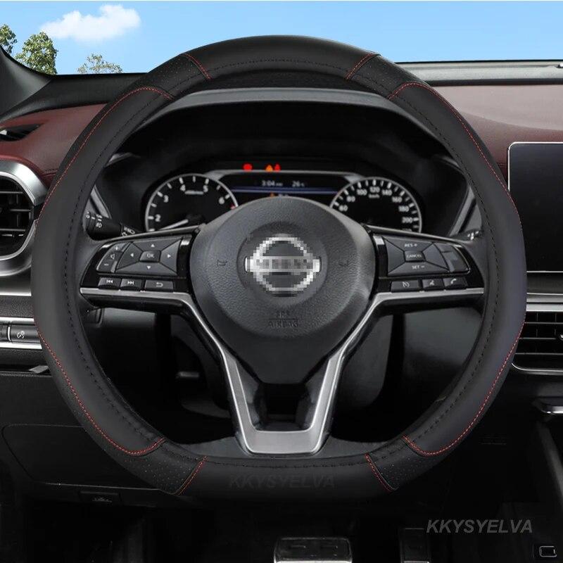 D Type Car Steering Wheel Cover For Nissan Rogue X-trail Kicks Rogue Sport Hybrid 2017 - Now Qashqai - Now Car Accessories