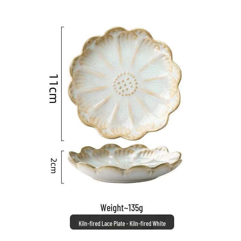 Japanese Ceramic Petal Seasoning Dish Set for Home - Creative Dipping & Fruit Plates, Hot Pot Dish