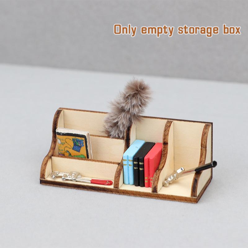 1:12 Dollhouse Miniature Desktop Storage Rack Bookshelf Organizer Box Model Home Decor Toy Doll House Accessories