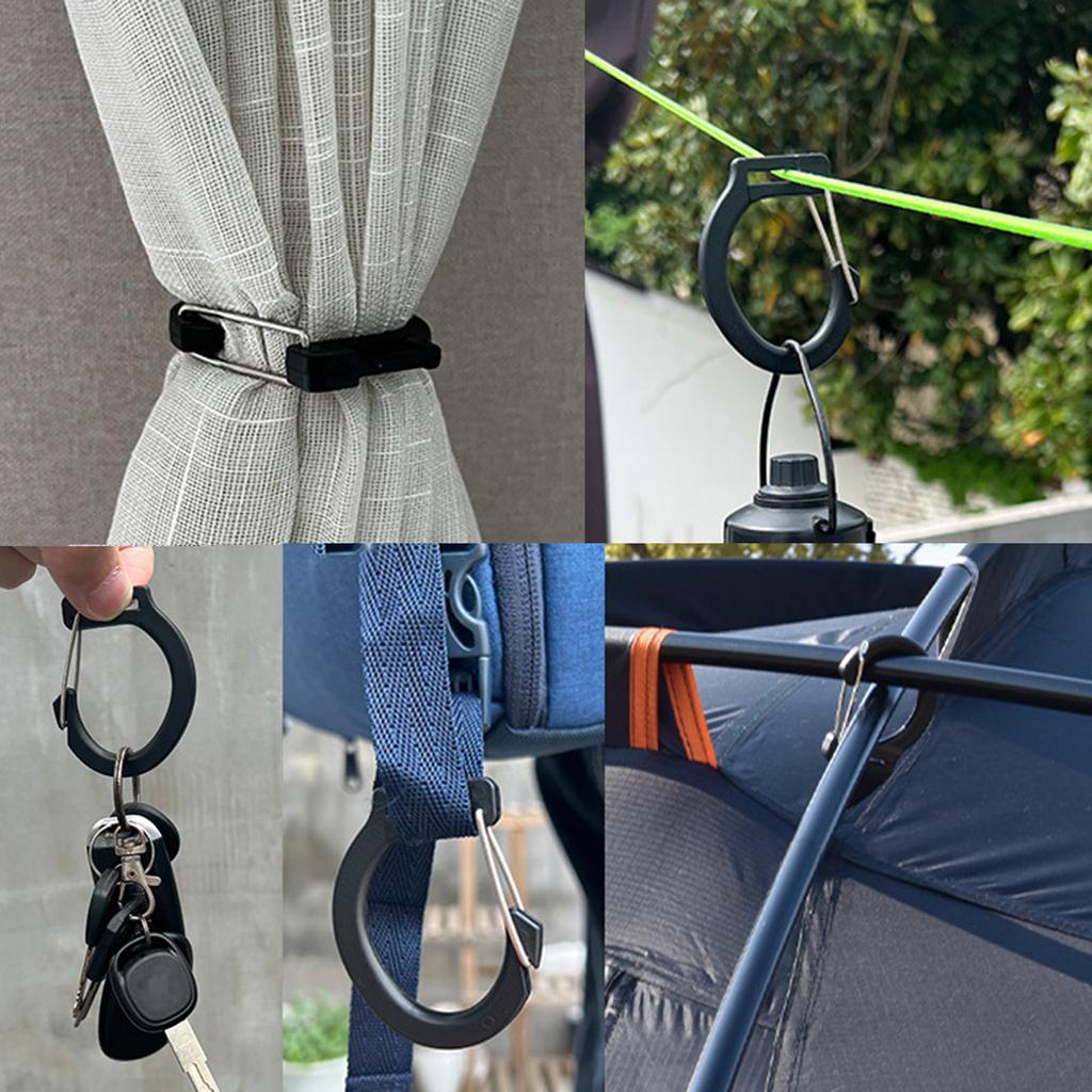 5Pcs Plastic Snap Clip Hook Camping Carabiner Buckle Outdoor Tent Accessories Multifunction Snap Hook Camping Equipment