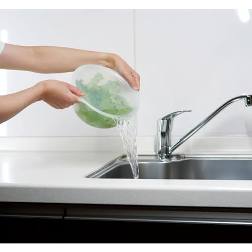 PEARL METAL Colander/Bowl, 20cm, Microwave-Safe, with Lid, Made In Japan, Kitchen Smile, HC-627