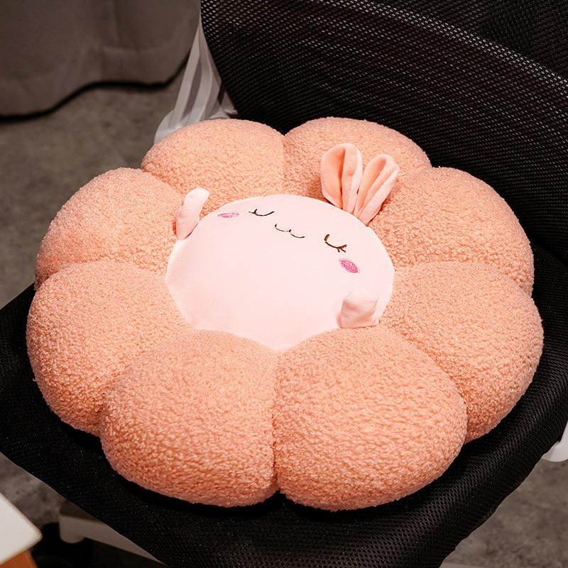 Plush Teddy Toy Animal Cushion Embroidered Design Children Room Nook Reading