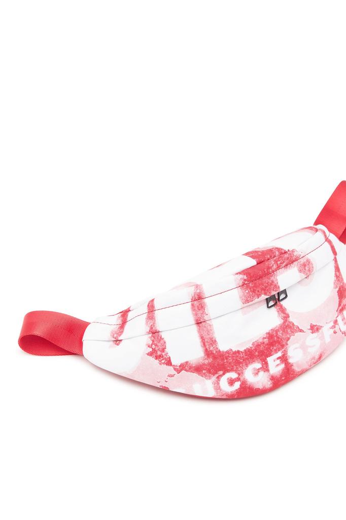 [Diesel] Unisex Fabric DSL Print Belt Bag X09475P5586 UNI Red T4047