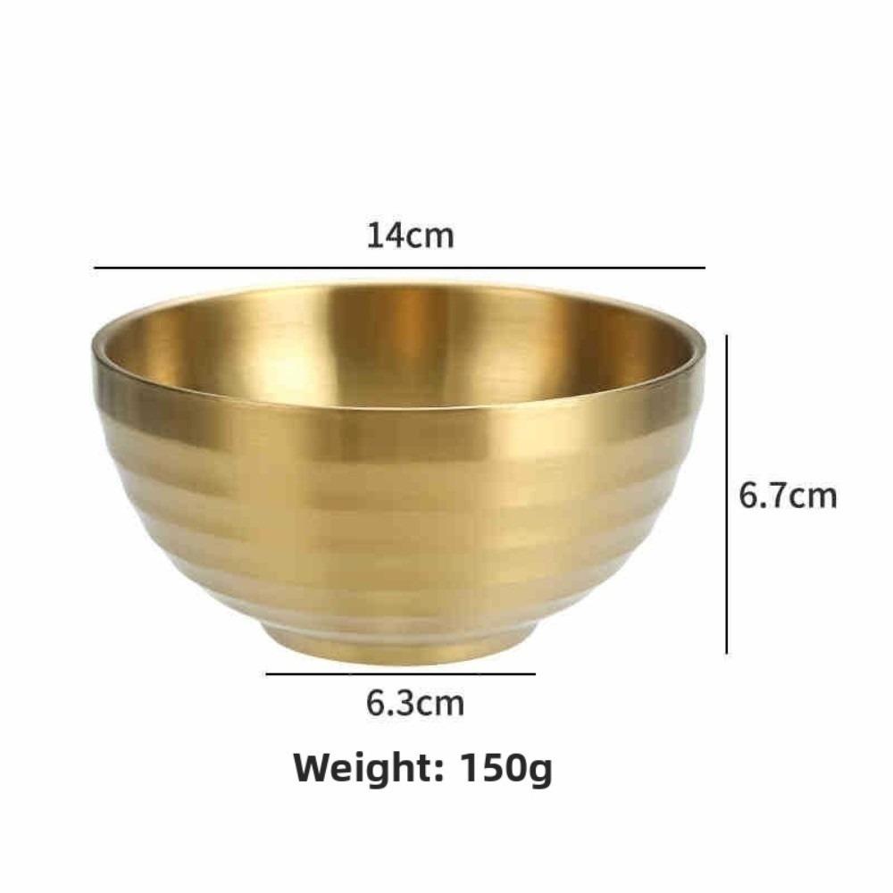 Round Shape Double Layer Insulated Bowls 304 Stainless Steel Soup Bowls Kitchen Dining