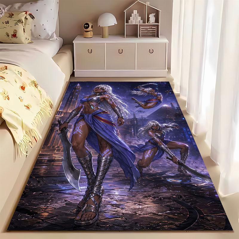 Fierce Warrior Goddess Artwork suitable as a non-slip mat for the living room or bedroom sofa