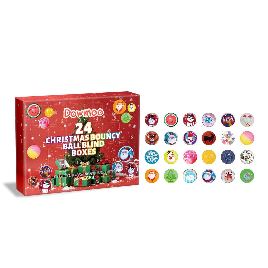 Dowmoo 24 Christmas bouncy ball blind boxes, holiday gifts suitable for game lovers, adult and children's toys