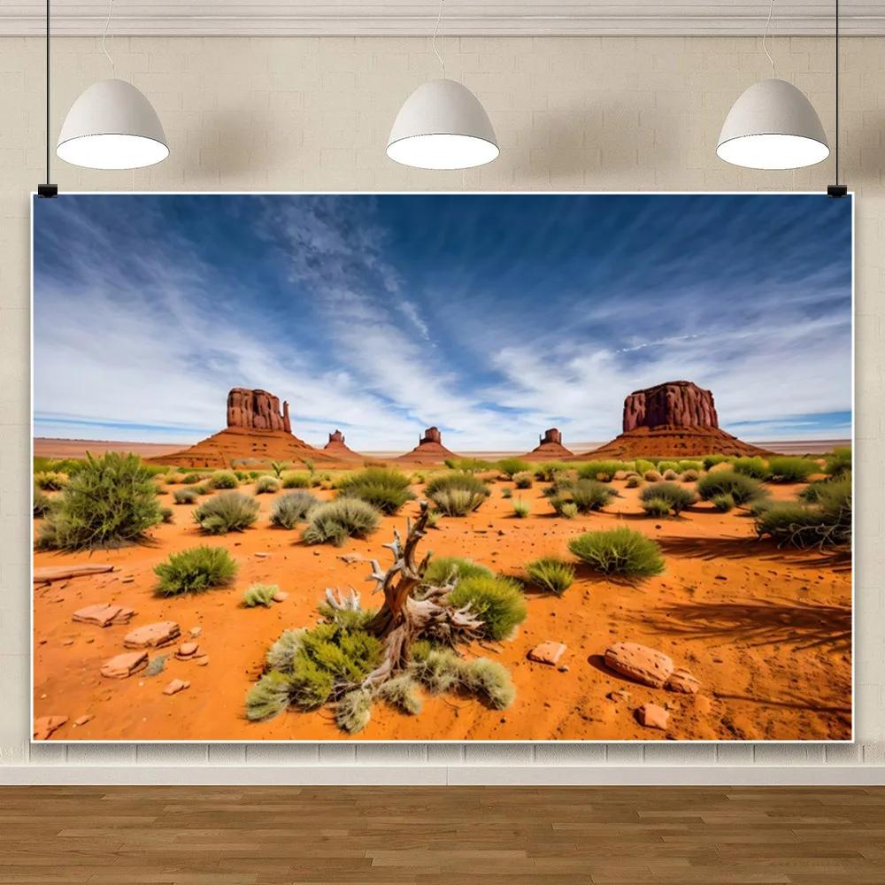 Desert Landscape Rocky Mountains Photography Background Reptile Habitat Immortal Palm Sun Oasis Natural Background Poster