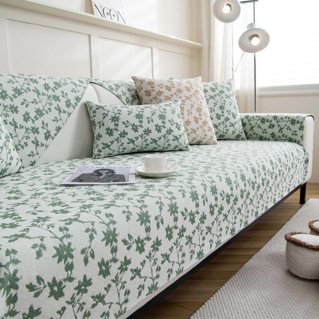 Gardenia Jacquard Sofa Cushion for Living Room Nordic Sofa Cover Chenille Non-slip Couch Cover Sofa Towel Home Protection