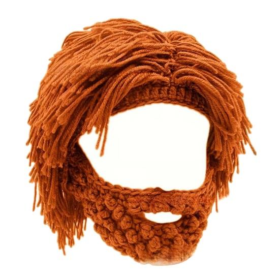 Шерстяная шапка со съемной бородой Теплая Удобная Шапка в стиле панк Аксессуар для Хэллоуина Рождественских вечеринок Косплея