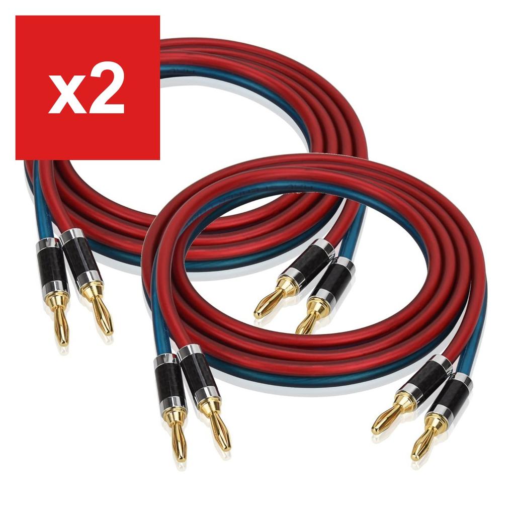 Speaker Cable with Banana Plugs, LCYOUTH, Pre-terminated High-Purity OFC, 800-Core, 1.5m x 2pcs