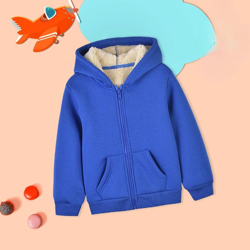 Детское осенне-зимнее новое толстое теплое пальто из овечьей шерсти