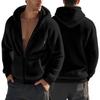 Winter Men's Thick Warm Double-sided Fleece Jacket Zipper Loose Cardigan Casual Hooded Jacket