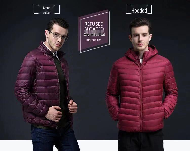 Men's Plus Size Solid Color Lightweight Down Cotton Jacket, Winter 2021 Fashion
