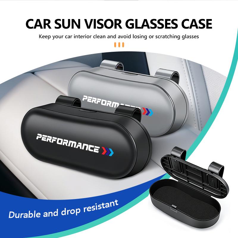 AAAQN1 Car Sun Visor Sunglasses Holder Box Anti Scratch Protection Case For BMW Performance Alpina iX7 X1 X2 M3 M6 X3 X4 X5 X6 E62