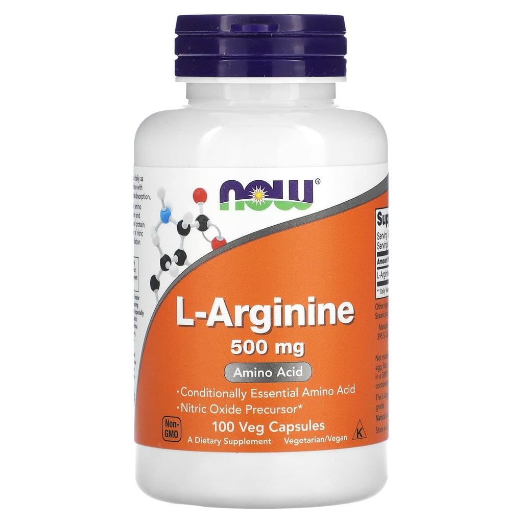 Now Foods L-Arginine, 500 Mg, 100 Veggie Capsules