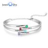 JewelOra дизайнерские персонализированные семейные браслеты с 4 камнями для женщин, браслет с гравировкой имени на заказ, день матери