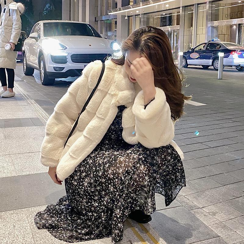 Imitation Mink Fur Coat Women's Winter New Loose Furry Short Thickened Stand-up Coat