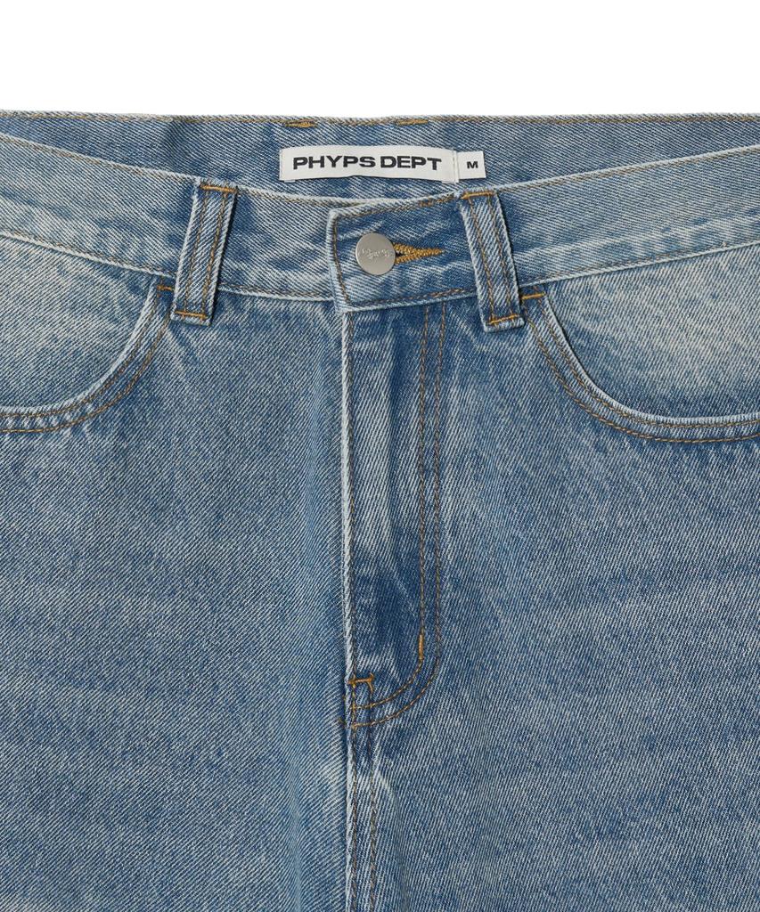 PHYSICAL DEPARTMENT Bermuda Cargo Denim Pants_Vintage Blue