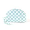 Polyester Makeup Bag Waterproof Toiletry Bag Fashionable Checkered Pattern Cosmetic Bag  Girls