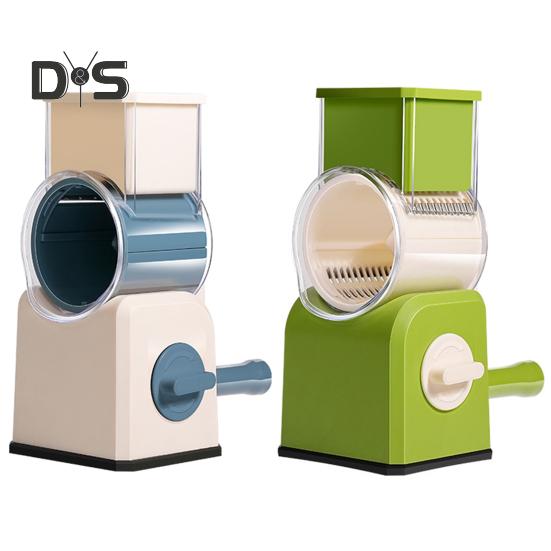 Измельчитель овощей без усилий, прочная присоска, 3 комплекта лезвий, удобный ручной роторный овощерезка, кухонные принадлежности