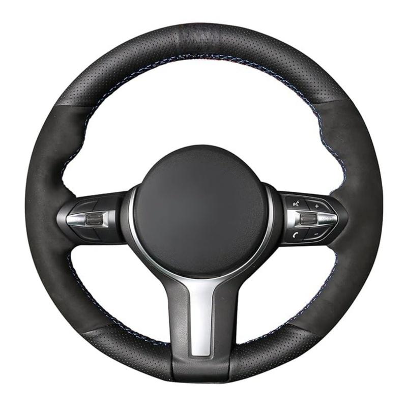 Car Steering Wheel Braid Cover Suede Leather For BMW M Sport 2 Series F22 F23 F45 F46 X4 F26 X5 F15 X6 F16 2014-