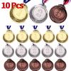10 шт. золотая серебряная медная наградная медаль для вечеринки, спортивные школьные соревнования, награды за спортивные соревнования, сувенирные подарки