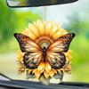 New Acrylic Sunflower Butterfly Hanging Ornament Perfect For Car Interior Decoration