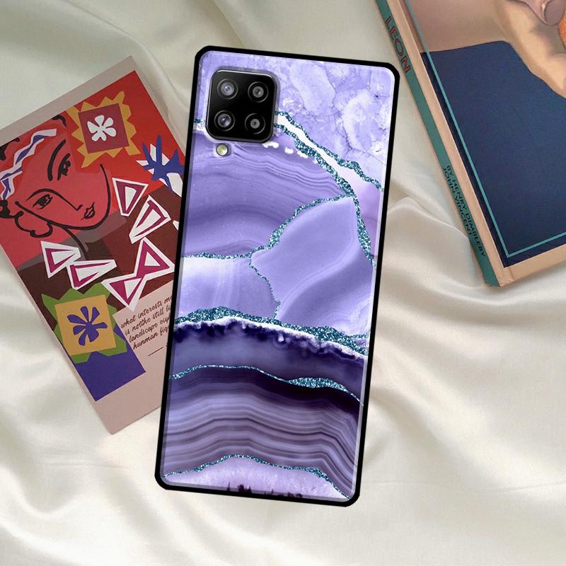 Teal Blue Gold Agate Marble Case For Samsung Galaxy A33 A13 A36 A56 A23 A52 A32 A12 A54 A34 A14 A16 A26 A53 A15 A35 A55