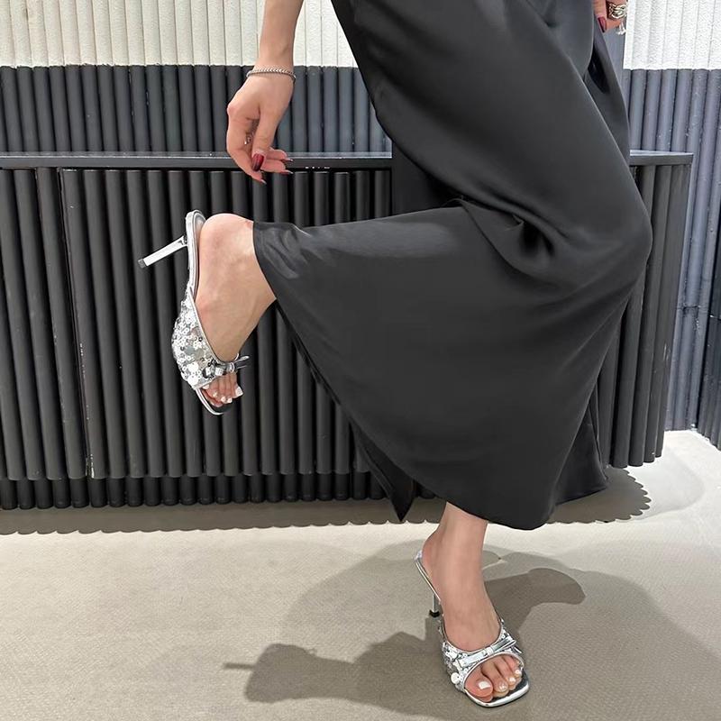 Модельер, летние женские тапочки, модные шлепанцы без шнуровки с узлом-бабочкой, уличное платье, сандалии на высоком каблуке