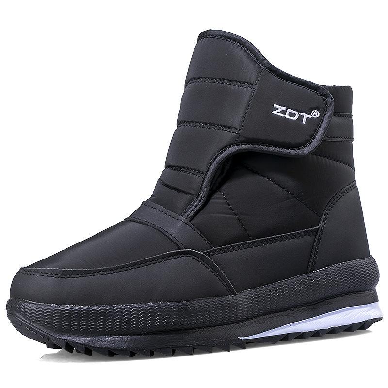 Winter New Thickened And Warm Couple Big Cotton Shoes Plus Velvet Casual Short Tube Men And Women Large Size Non-Ski Boots