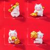 4Pcs Mini Lucky Cat Ornament Cartoon Fortune Kitten Figurine Micro Landscape Car Interior Home Desktop Decor