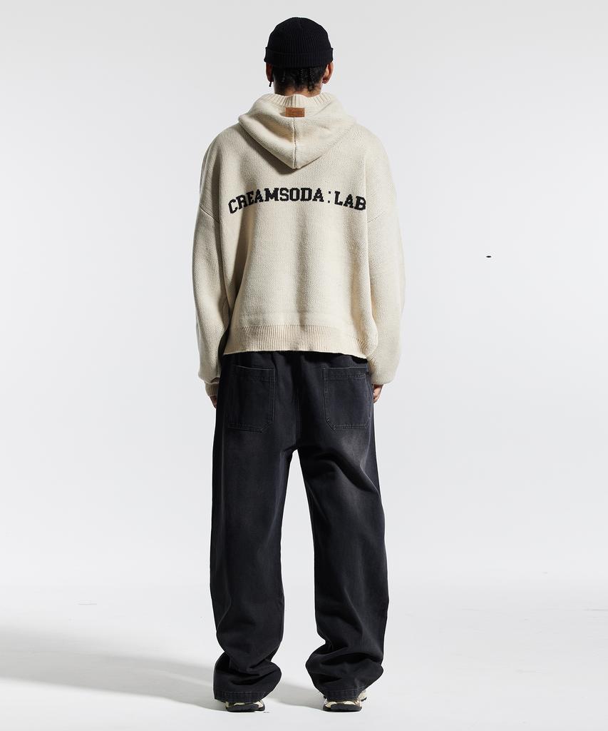 CREAM SODA LAB Базовые стираные широкие эластичные джинсы Черные