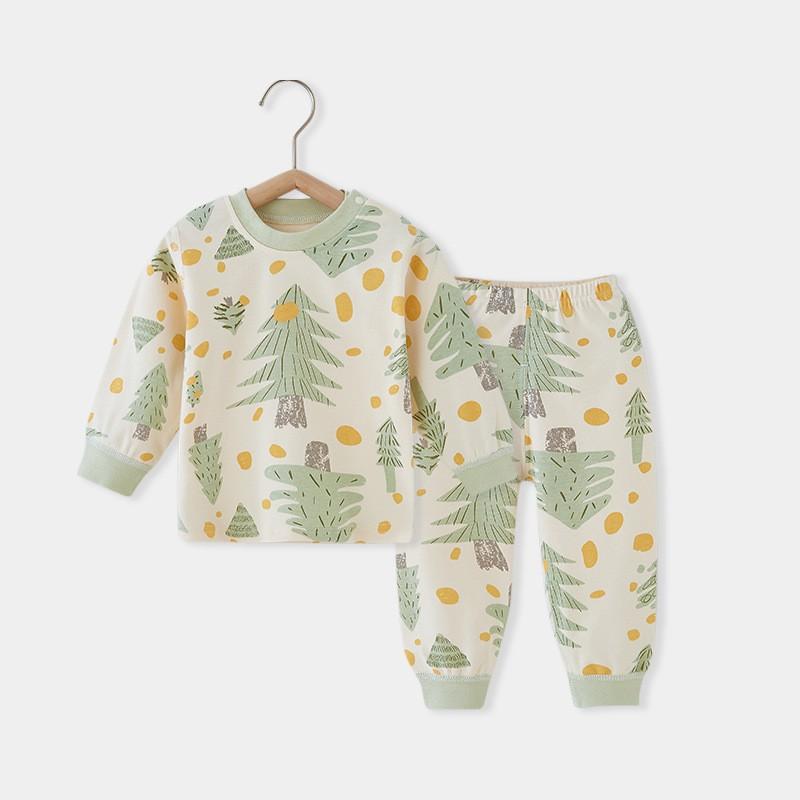Baby Cotton Underwear Set Long Sleeve Sleepwear 2-Piece Toddler Home Clothes