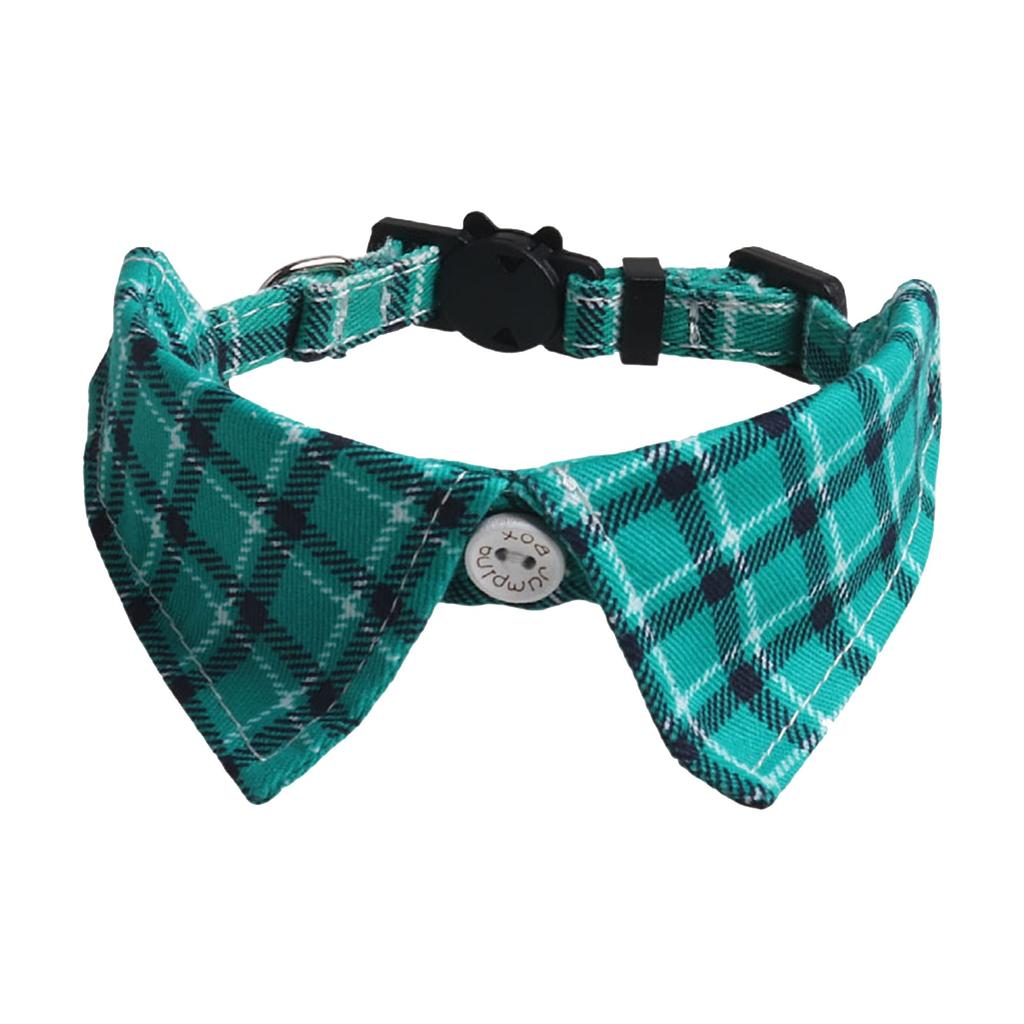 (Qunide) Cat Collar Breakaway With Cute Bow Tie And Bell Plaid For Kitty Adjustable Safety