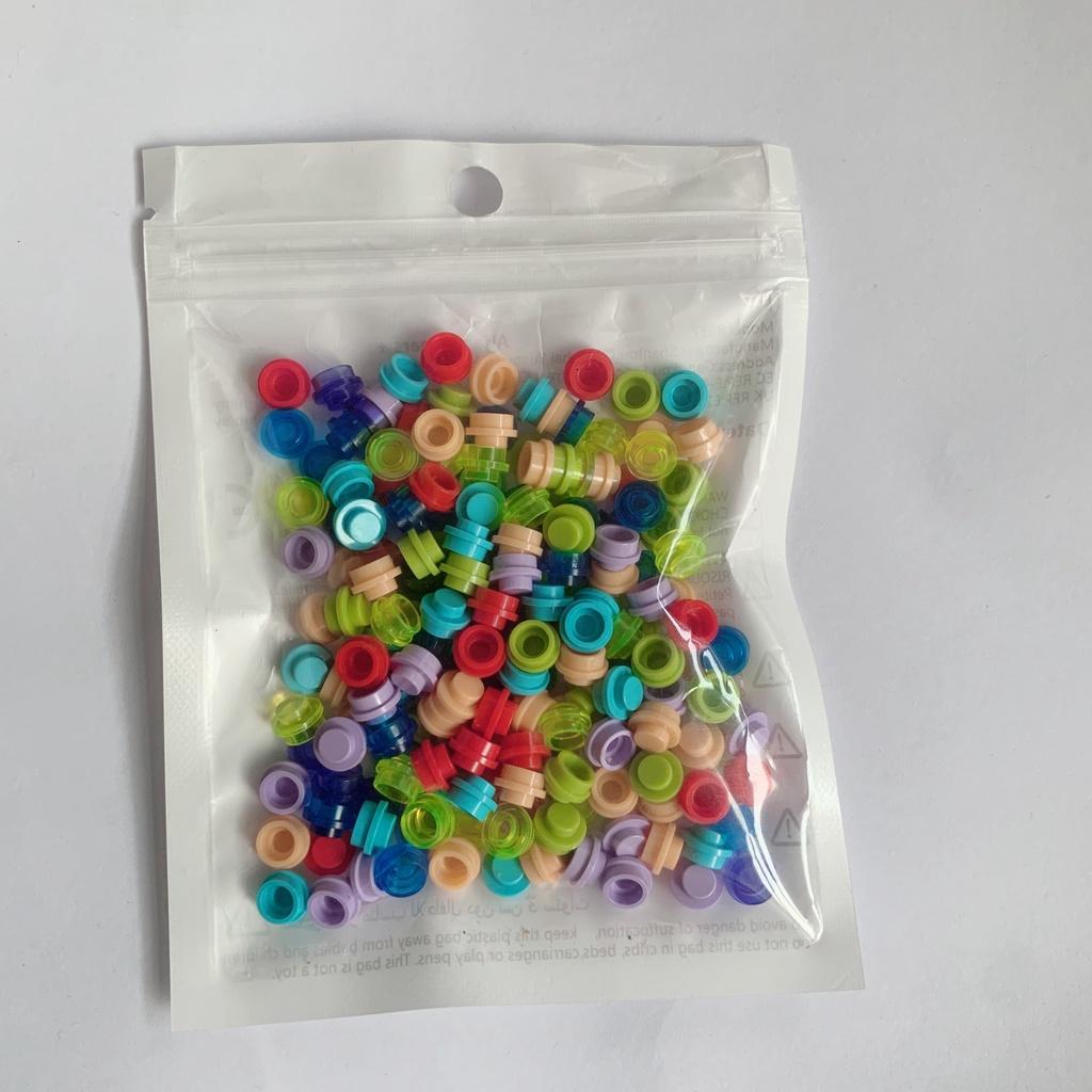 200 шт. DIY строительные блоки 1x1 круглая пластина Pixel Art Kit кирпич оптом, совместимый 4073 аниме-фигурка, просветляющий подарок для детей