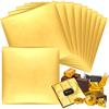 COODHI 10” x 10” Большая дубайская шоколадная плитка Упаковка с обертками для фисташкового шоколада со стикерами, 100 ШТ. Шоколадная плитка Золотая алюминиевая фольга Обертка для конфет,