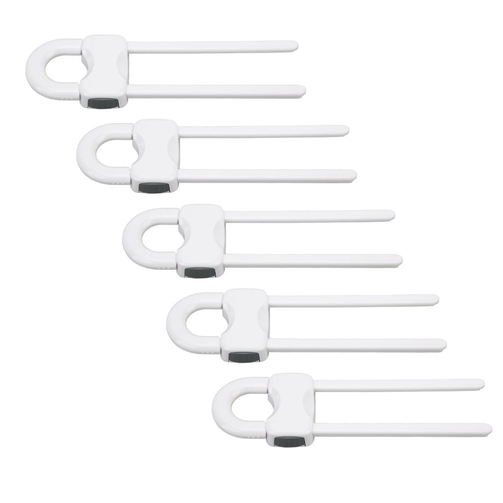 12PCS U Shaped Child Locks Safety Cabinet Childproof Latches for Storage Door Drawer Window White